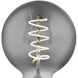 EGLO E27 LED spiraal filament lamp dimbaar, vintage Edison globe gloeilamp in zwart-transparant voor retro verlichting, 4 Watt, 100 Lumen, lichtbron warm wit, 2200 Kelvin, G80, Ø 8 cm