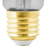 EGLO E27 LED spiraal filament lamp dimbaar, vintage Edison globe gloeilamp in zwart-transparant voor retro verlichting, 4 Watt, 100 Lumen, lichtbron warm wit, 2200 Kelvin, G80, Ø 8 cm