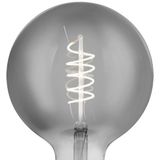 EGLO E27 LED spiraal filament lamp dimbaar, vintage Edison globe gloeilamp in zwart-transparant voor retro verlichting, 4 Watt, 100 Lumen, lichtbron warm wit, 2000 Kelvin, G125, Ø 12,5 cm