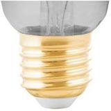 EGLO E27 LED spiraal filament lamp dimbaar, vintage Edison gloeilamp in zwart-transparant voor retro verlichting, 4 Watt, 100 Lumen, lichtbron warm wit, 2000 Kelvin, ST64, Ø 6,4 cm