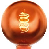EGLO E27 LED spiraal filament lamp dimbaar, vintage Edison globe gloeilamp koper voor retro verlichting, 4 Watt, 30 Lumen, lichtbron warm wit, 2000 Kelvin, G125, Ø 12,5 cm