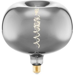 EGLO E27 LED globe gloeilamp dimbaar, vintage Edison spiraal filament lamp Big Size in chroom gestoomd, lichtbron appel vorm extra-groot, 4 Watt, 50 Lumen, warm wit, 2200 Kelvin, Ø 22 cm