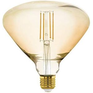 EGLO Filament LED lamp E27 dimbaar, grote amber vintage gloeilamp Mid Size, retro lichtbron 4,5 Watt (40w equivalent), 470 Lumen, warm wit, 2200 Kelvin, BR150, Ø 15 cm