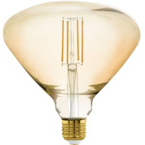EGLO Filament LED lamp E27 dimbaar, grote amber vintage gloeilamp Mid Size, retro lichtbron 4,5 Watt (40w equivalent), 470 Lumen, warm wit, 2200 Kelvin, BR150, Ø 15 cm