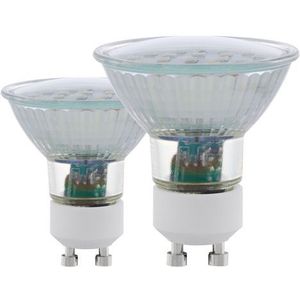EGLO Set van 2 GU10 LED lampen, reflector gloeilampen, 4,8 Watt per spot (35w equivalent), 400 Lumen, lichtbron warm wit, 3000 Kelvin, Ø 5 cm