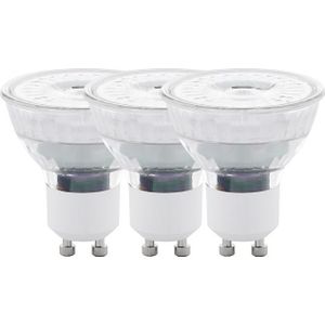 EGLO Set van 3 GU10 LED lampen, reflector gloeilampen, 4,5 Watt per spot (50w equivalent), 345 Lumen, lichtbron warm wit, 2700 Kelvin, Ø 5 cm
