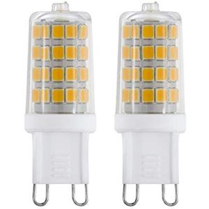 EGLO Set van 2 LED-lampen, gloeilampen met G9 steekfitting, 3 Watt per steeklamp (30w equivalent), 320 Lumen, lichtbron maïskolf, neutraal wit, 4000 Kelvin, Ø 1,6 cm