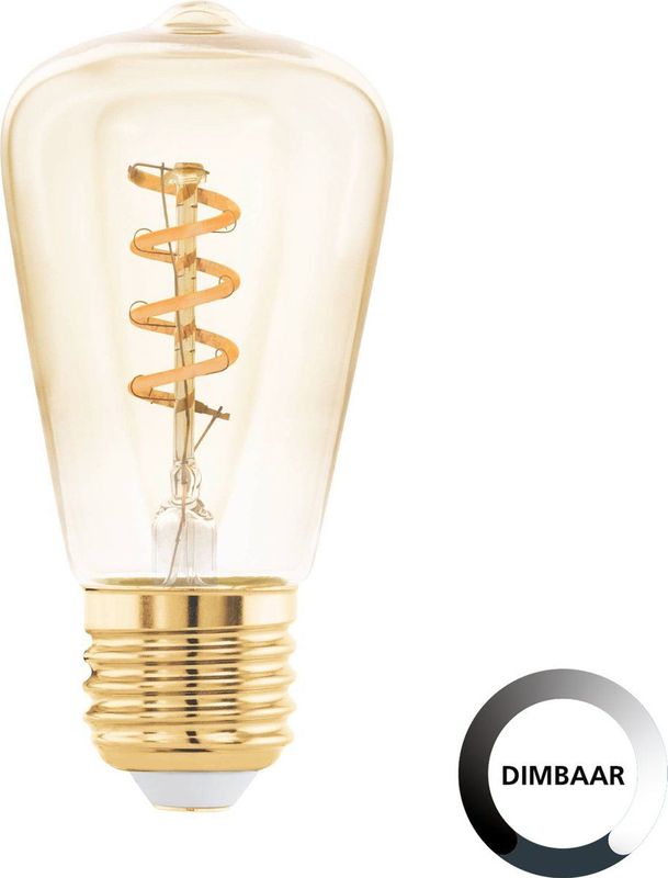 EGLO LED Lamp - E27 - Ø 4,8 cm - ST48 - Amber - 2000K - Dimbaar