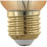 EGLO E27 LED-lamp dimbaar in fasen, retro gloeilamp voor dimmen met lichtschakelaar, 4,5 watt, amber vintage lamp kolf warm wit, 2200k, Edison gloeilamp ST64, Ø 6,4 cm
