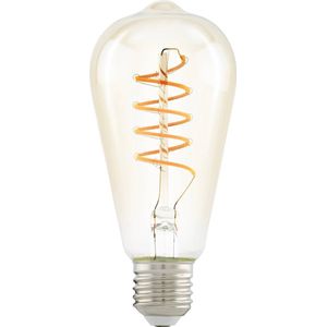 EGLO Edison ST64 Ledlamp, dimbaar, in standen, retrogloeilamp om te dimmen met lichtschakelaar, 4 watt, vintage lamp, warmwit, 6,4 cm