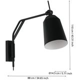 EGLO - Loreto - Wandlamp - Zwart-Wit - Staal - Dimbaar
