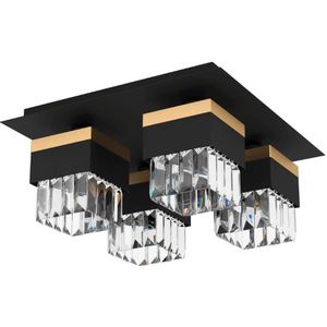 EGLO Barrancas - Plafondlamp - Zwart - Staal - E14