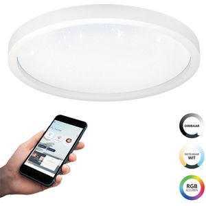 EGLO connect.z Montemorelos-Z Smart Plafondlamp - Ø 57 cm - Wit - Instelbaar RGB & wit licht - Dimbaar - Zigbee