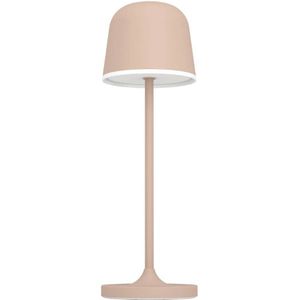 EGLO LED tafellamp buiten Mannera, nachtlampje touch dimbaar, verplaatsbare terraslamp met USB-port, outdoor tafel lamp van zandkleurig metaal en wit kunststof, buitenverlichting warm wit, IP54