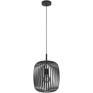 Eglo - Hängelampe Romazzina, Esstisch Pendelleuchte 1-flammig, Esszimmerlampe aus Metall in Schwarz, Hängeleuchte mit E27 Fassung