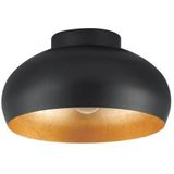 EGLO - Mogano 2 - Plafondlamp - Zwart - Bladgoud - Staal