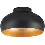 EGLO - Mogano 2 - Plafondlamp - Zwart - Bladgoud - Staal