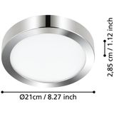 Fueva - 5 LED Plafondlamp - Chroom - Staal, Kunststof - IP44