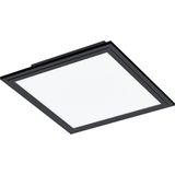 Eglo Salobrena 1 led-paneel, vierkante plafondlamp van wit kunststof en zwart metaal, lamp voor kantoor, hal en keuken, neutraal wit, 30 x 30 cm