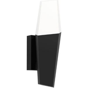 EGLO Buitenlamp Farindola, wandlamp voor buiten, wandspot met fakkel, wand buitenverlichting van zwart metaal, wandfakkel met E27 fitting, IP44