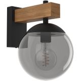 EGLO Bufalata Wandlamp - E27 - 29 cm - Zwart/Bruin