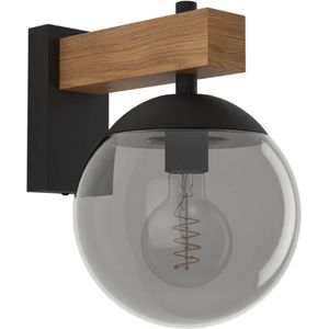 EGLO Bufalata Wandlamp - E27 - 29 cm - Zwart/Bruin