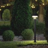 EGLO Buitenlamp Chiappera, buiten vloerlamp voor tuin en terras, padverlichting van zwart metaal en helder glas, staande tuinlamp met E27 fitting, IP65