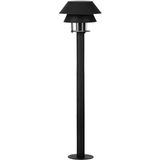 EGLO Buitenlamp Chiappera, buiten vloerlamp voor tuin en terras, padverlichting van zwart metaal en helder glas, staande tuinlamp met E27 fitting, IP65