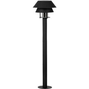 EGLO Chiappera Led-vloerlamp voor buiten, tuinlamp, staande tuinlamp, lichtklem van zwart metaal en transparant glas, lichtpaal met E27-fitting, IP65