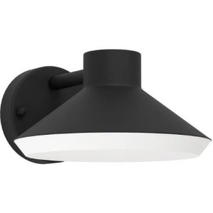 EGLO Ninnarella led-buitenwandlamp, gevellamp met neerwaartse verlichting (downlight), buitenlamp van zwart metaal en wit kunststof, warm wit, IP44