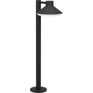 EGLO LED buitenlamp Ninnarella, buiten vloerlamp voor tuin en terras, padverlichting van zwart metaal en wit kunststof, staande tuinlamp mit GU10 lichtbron, warmwit, IP44