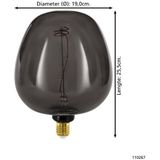 EGLO - G190 - LED Lamp - Zwart - E27 - Ø 19 cm - 2000K - Dimbaar