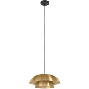 EGLO Hängeleuchte »CENCIARA«, 1 flammig, Leuchtmittel E27  ohne Leuchtmittel, Pendelleuchte, Metall in Messing-Gebürstet und Schwarz, E27, Ø 40 cm