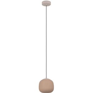 Eglo - Hängelampe Cominio, 1-flammige Pendelleuchte über Esstisch, Esszimmerlampe aus satiniertem Glas und Metall in Taupe, Hängeleuchte mit E27