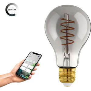EGLO connect.z Smart LED Lamp -E27 - Ø 6 cm - Smoke - Rookglas - 2000K - Dimbaar - Zigbee