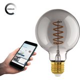 EGLO connect.z Smart LED Lamp -E27 - Ø 9,5 cm - Smoke - Rookglas - 2000K - Dimbaar - Zigbee