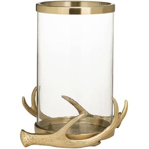 Stalen kaarsenhouder goud glas - Nikkies