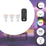 EGLO connect.z Smart Starterspakket - 3x GU10 RGB LED lampen - Afstandsbediening - Zigbee