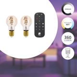 EGLO connect.z Smart Starterspakket - 2x E27 Spiral LED lampen - Afstandsbediening - Zigbee