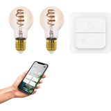 EGLO connect.z - Smart Starterspakket - 2x E27 LED Lampen - Wall Switch - Instelbaar Wit Licht - Dimbaar - Zigbee