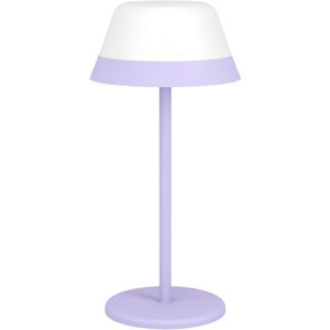 EGLO Meggiano Tafellamp - Aanraakdimmer - Draadloos - 32 cm - Lila/Wit - Instelbaar RGB & wit licht - Oplaadbaar - Buiten en Binnen