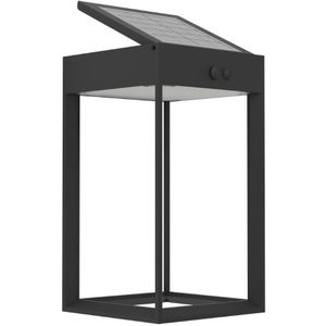Eglo LED wandlamp buiten Suzzara, buitenlamp op zonne-energie met bewegingsmelder, solarlamp rechthoekig, buitenverlichting van kunststof in antraciet, neutraal wit, IP44