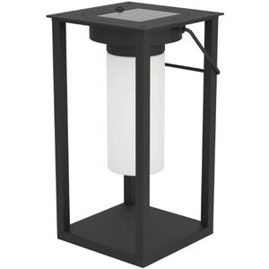 EGLO Usigni Solar Tafellamp Buiten - Zonne-energie - LED - 28 cm - Zwart/Wit - Oplaadbaar