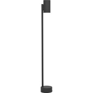 EGLO Izzalini Led-vloerlamp voor buiten, padlamp, staande buitenlamp, oprit en tuin, zwart metaal, met GU10-lamp, warm wit, IP44, 85 cm