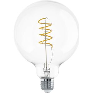 Eglo E27 LED globe lamp, spiraalvormige gloeilamp, vintage decoratieve lichtbron in retro design, 7,3 watt, warm wit, 2700k, Edison gloeilamp G80, Ø 8 cm