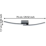 EGLO - Lungolago - Plafondlamp - Zwart/Wit - 74 cm - Dimbaar