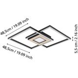 EGLO Marinello - Plafondlamp - Zwart - Bruin - Wit - LED