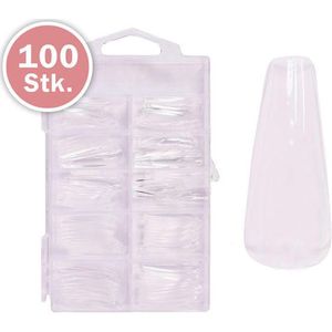 Juliana Nails Press-On Fullcover Tips clear Ballerina lang, 100 stuks