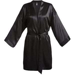 Palmers Morgenmantel aus Seide Silky Nights Kimono, Noir-Noir (900), 38 Femme