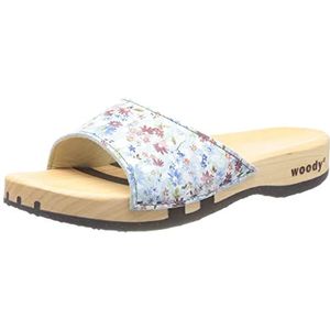 Woody Heidi houten schoen voor dames, blauw, 36 EU, blauw, 36 EU